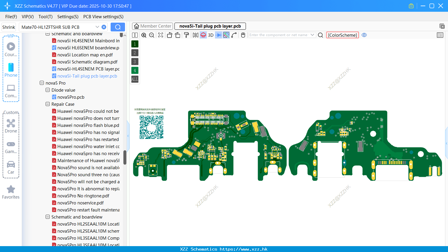 Huawei Nova5i-Tail Plug Pcb Layer